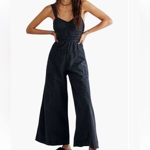 Free People Black Wide Leg Jumpsuit